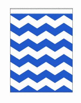 True Blue Chevron Stripe Paper Treat Bags pk10