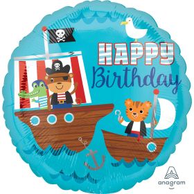 Pirate Ship Happy Birthday Standard HX Foil Balloons S40