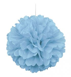 Powder Blue Paper Puff Ball Hanging Party Decoration