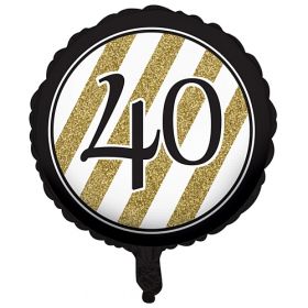 Black & Gold Age 40 Foil Balloon