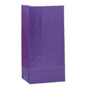 Purple Paper Party Bags 12pk