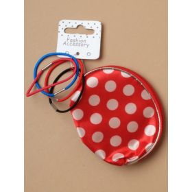 Coloured spotted purse with 4 small elastic