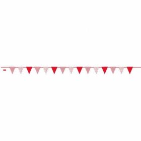 Red Dot & Stripe Paper Flag Banner - 12ft