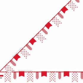 Red Dots, Stripes & Chevron Pennant Banner