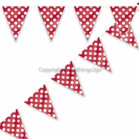 Red Polka Dot Party Flag Bunting