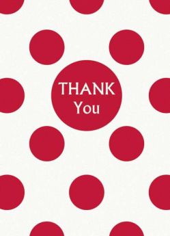 Red Polka Dot Party Thank You Cards 8pk