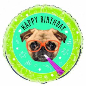Pug Puppy Birthday Foil Balloon
