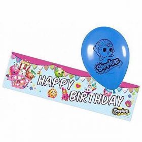 Shopkins Foil Banner and 5 Balloons pack 