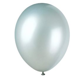 Pearlised Shimmer Silver Latex Balloons 12", pk8