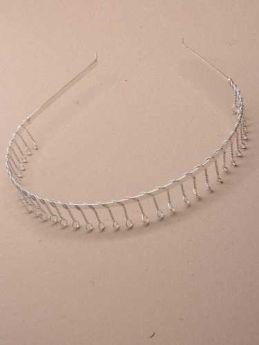 Silver Metal Headband with Wire Hair Comb 
