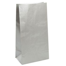 Silver Paper Party Bags, pk10