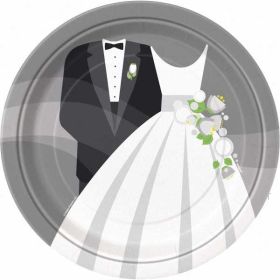Silver Wedding 9" Paper Plates