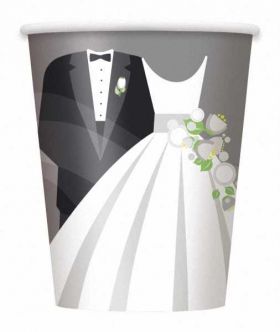 Silver Wedding 9oz Paper Cups