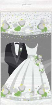 Silver Wedding Plastic Tablecover