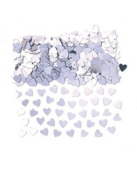 Sparkle Hearts Silver Confetti
