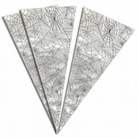 Spider Web Large Cone Cello Bags, 20 Pack