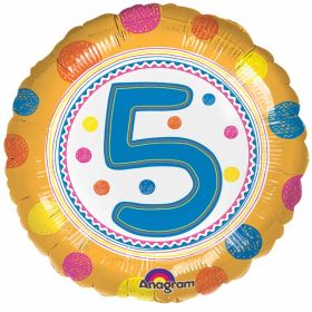 SpotOn 5th Happy Birthday Standard Foil Balloons
