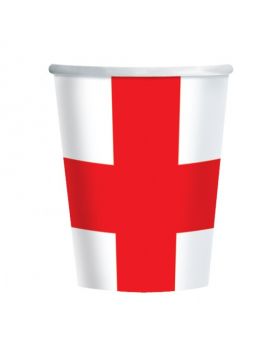 St. Georges Day Party Paper Cups 266ml, pk8