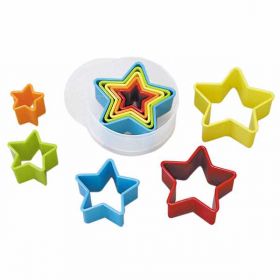Star Multi Coloured Plastic Cookie Cutters pk5