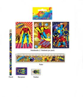 Super Hero 5 piece Stationery Set