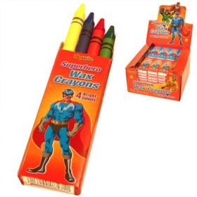 Super Hero Wax Crayons (1 Pack)