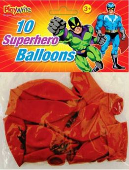 Superhero Latex Balloons Pk10