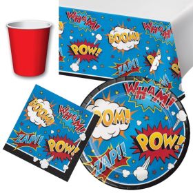 Superhero Slogans Tableware Party Pack for 8