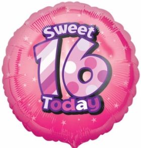 Sweet 16 Today Birthday Circle Foil Balloon