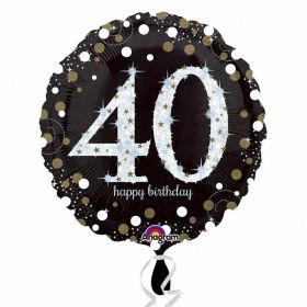 Gold Sparkling Celebration 40th Birthday Standard Foil Balloon