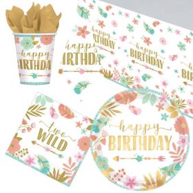 Boho Wild 2nd Birthday Tableware Pack for 8