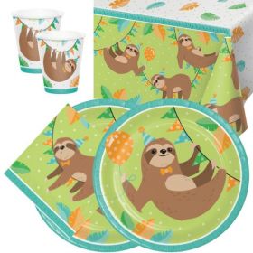Sloth Party Tableware Pack for 16