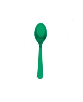 Festive Green Plastic Spoons, pk20