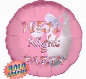Hen Night Holographic Foil Balloon 18''
