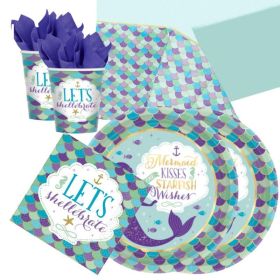 Mermaid Wishes Party Tableware Pack for 16