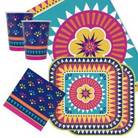 Boho Mexican Fiesta Tableware Party Pack for 16