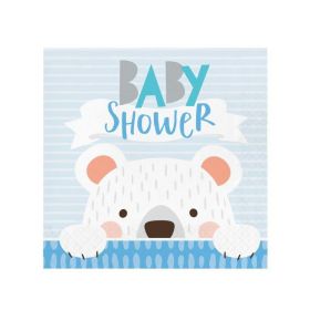 Birthday Bear Baby Shower Napkins 33cm x 33cm, pk16
