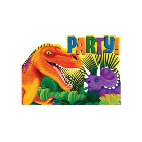 Dinosaur (Prehistoric) Party Invitations, pk8