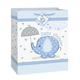 Umbrellaphants Blue Baby Shower Gift Bag 