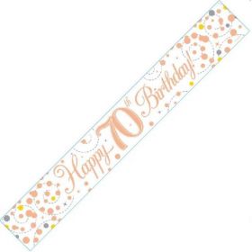 Rose Gold Sparkling 70th Birthday Foil Banner 2.8m