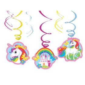 Unicorn Swirl Decorations pk6