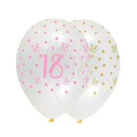 Pink Chic Happy Age 18 Latex Balloons 12'', pk6