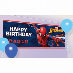 Spider-Man Customisable Plastic Banners 120cm x 45cm