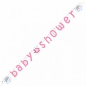 Umbrellaphants Pink Jointed Baby Shower Banner 