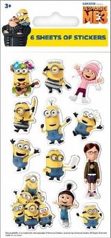 Despicable Me 3 Party Sticker Pack pk6