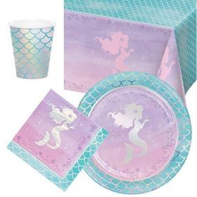 Mermaid Shine Party Tableware Pack for 8