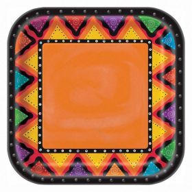 Mexican Fiesta Square 9'' Dinner Plates, pk8