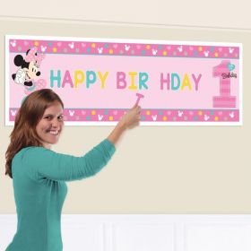Minnie Mouse Fun To Be One Personalised Banner 1.65m x 51cm
