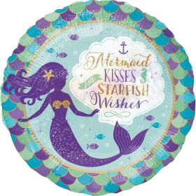 Mermaid Wishes & Kisses Standard Foil Balloon
