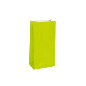 Lime Green Paper Party Bags, pk12