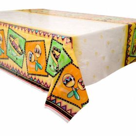 Mexican Fiesta Plastic Table Cover 54'' x 84''